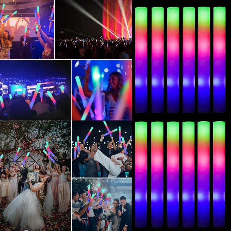 Wedding Supply In Bulk - แท่งไฟ LED 15/30 ชิ้น หลากสี RGB