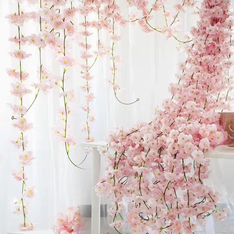 Wedding Arch Flower - พวงดอกซากุระประดิษฐ์ขนาด 180 ซม. สำหรับตกแต่งซุ้มงานแต่งงาน ฉากหลังสวน งานปาร์ตี้ที่บ้าน