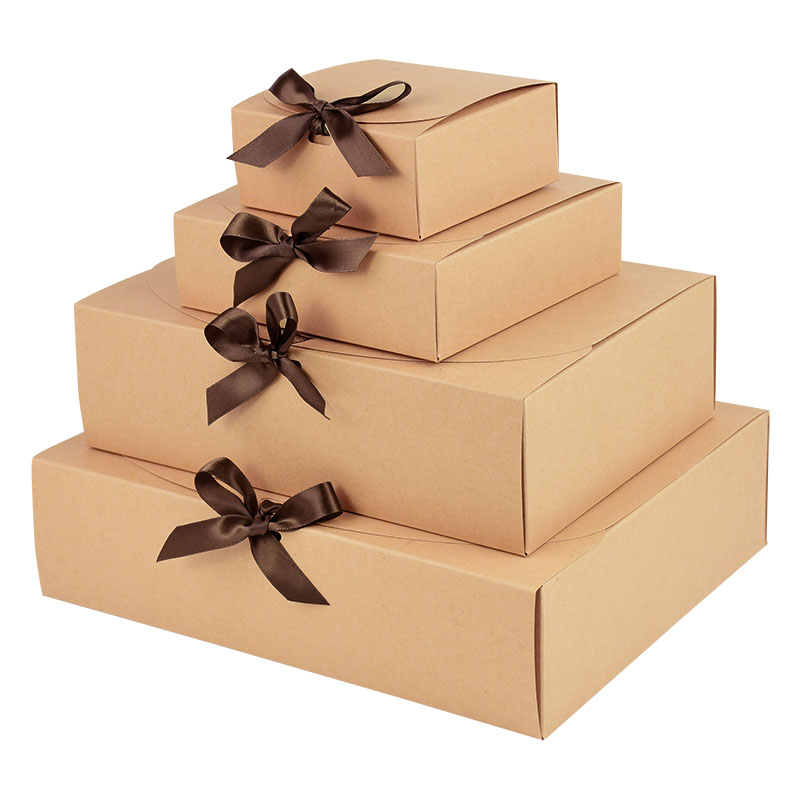 Papercraft Supply Ribbon - กระดาษคราฟท์ของขวัญกล่องตกแต่งโบว์ริบบิ้นหลายขนาดงานแต่งงานวันเกิด DIY จิตรกรรมหัตถกรรมปัจจุบันแพคเกจ Supply