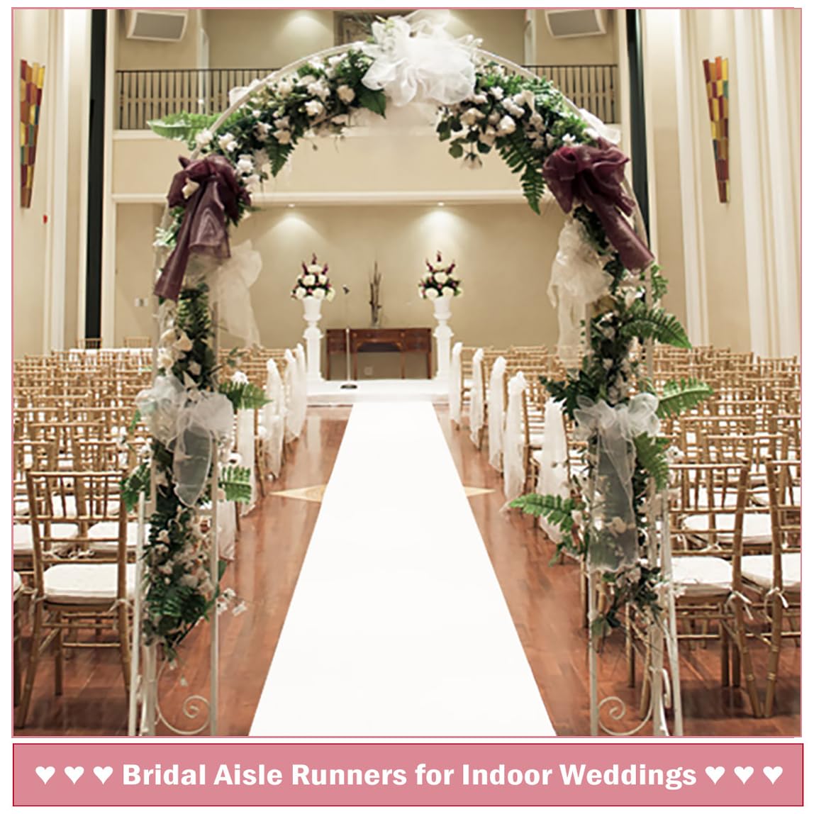 Aisle Runner White - พรมสีขาวสำหรับงานแต่งงานพรมกันลื่นสำหรับทางเดินในโรงแรมงานเลี้ยงฉลองพรมสำหรับงานปาร์ตี้งานขอแต่งงาน
