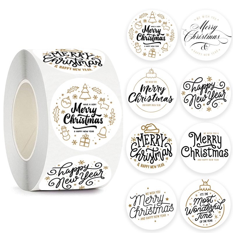 Wedding Sutra - 50-500 PCS Merry Christmas สติกเกอร์ขอบคุณสติกเกอร์ตกแต่งสําหรับ Xmas