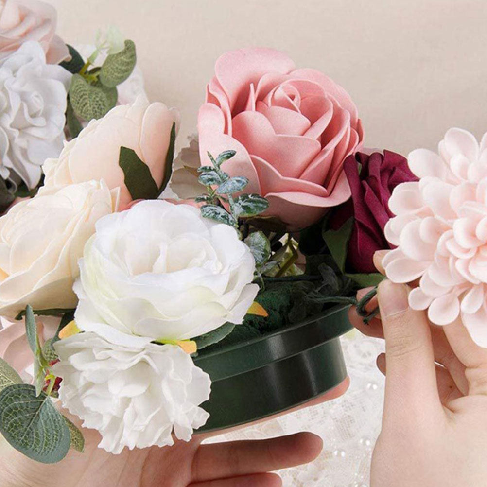 Wedding Floral Supply - 2 ชิ้น ฐานดอกไม้ทรงกลมสำหรับจัดดอกไม้ ดูดซับน้ำได้ สำหรับตกแต่งดอกไม้ งานแต่งงาน
