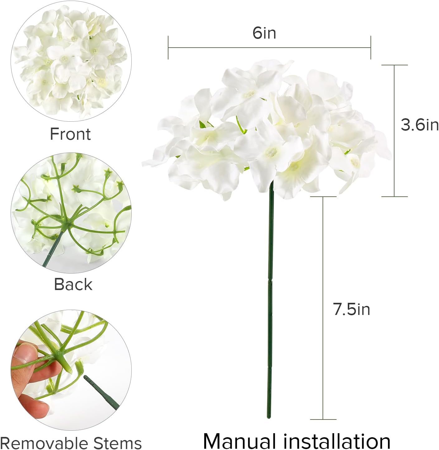 ดอกไฮเดรนเยียประดิษฐ์สีขาวจำนว - Wedding Supply In Bulk บทวิจารณ์และราคา