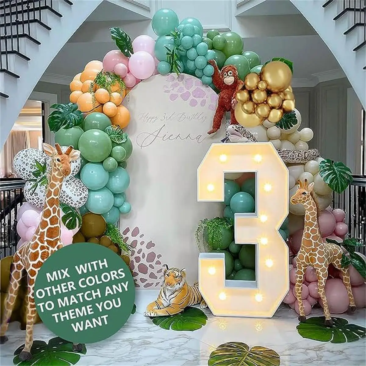 105 ชิ้นสัตว์ป่าบอลลูนพวงมาลัย - Wedding Zoo บทวิจารณ์และราคา
