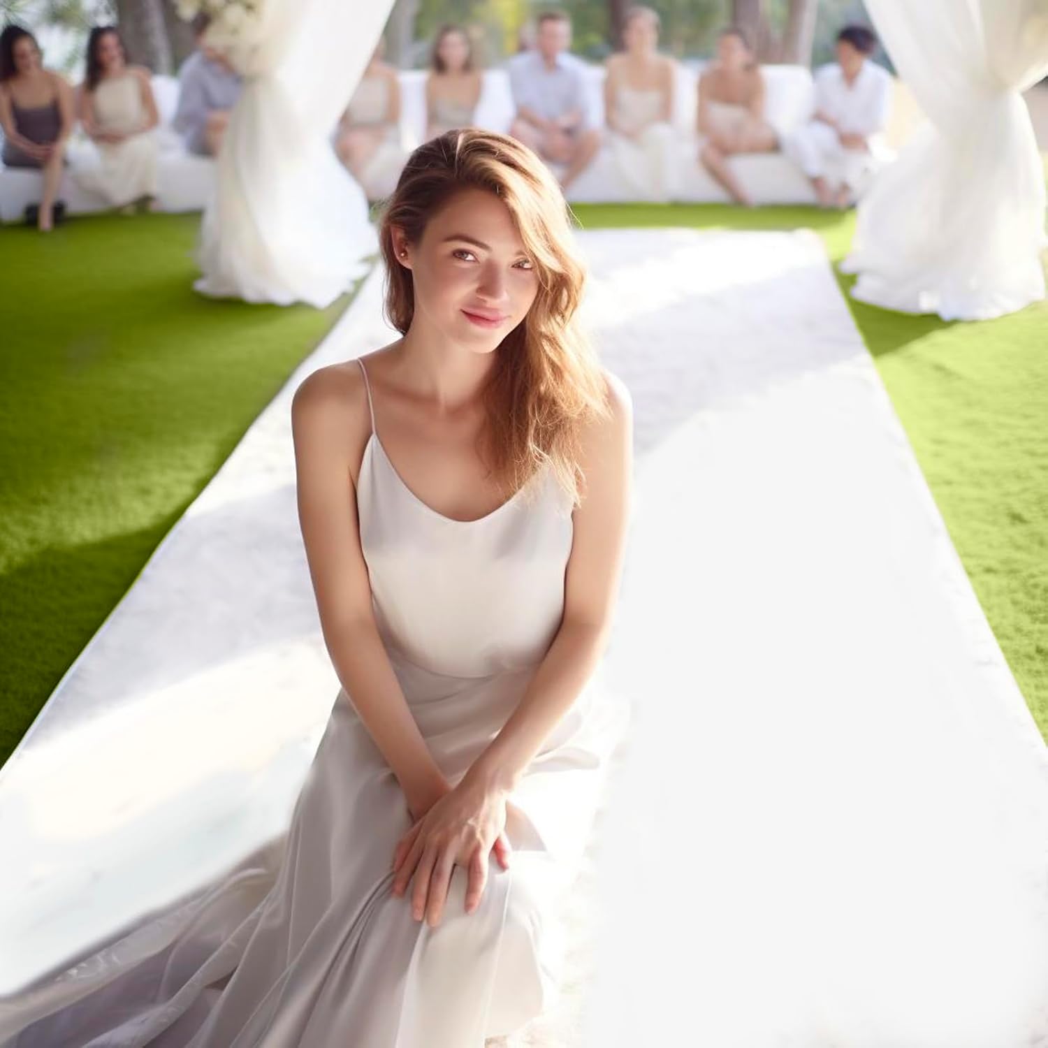 พรมงานแต่งงานที่ทนทาน เหมาะสำห - Aisle Runner White บทวิจารณ์และราคา