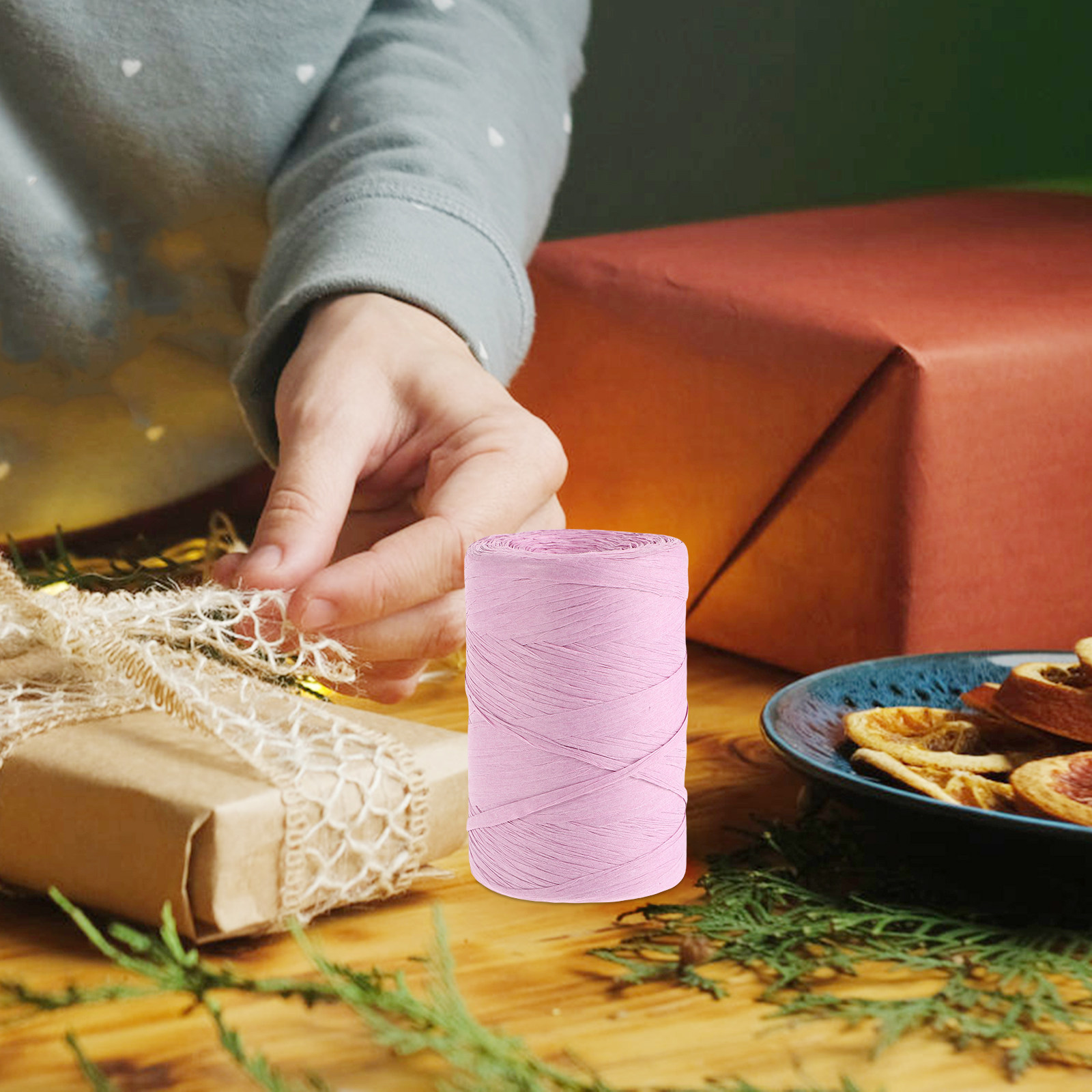 ริบบิ้นกระดาษราฟเฟียสีสันสดใสส - Papercraft Supply Ribbon บทวิจารณ์และราคา