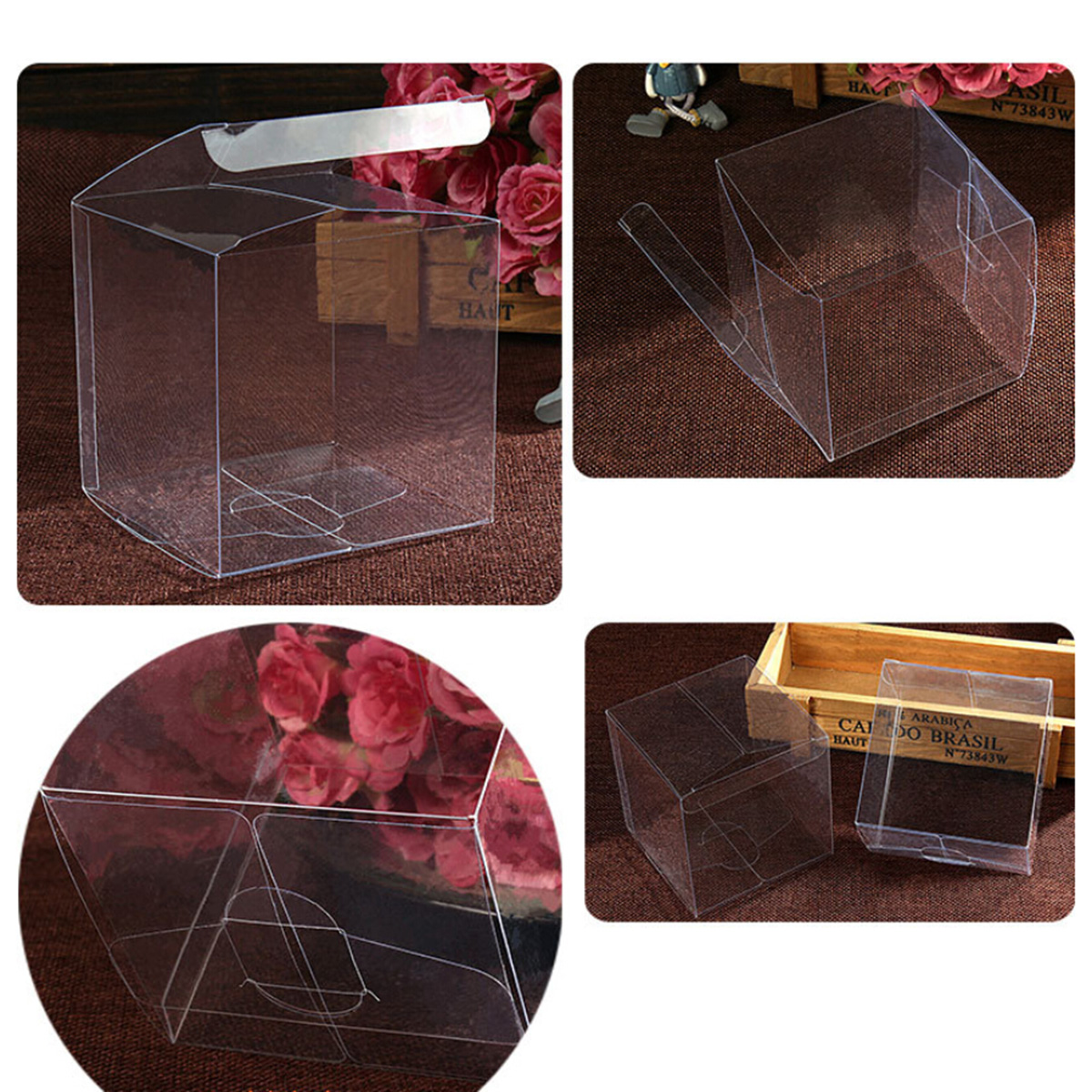 50 ชิ้นกล่องพลาสติก PVC ใสสําห - Wedding Favor Box บทวิจารณ์และราคา