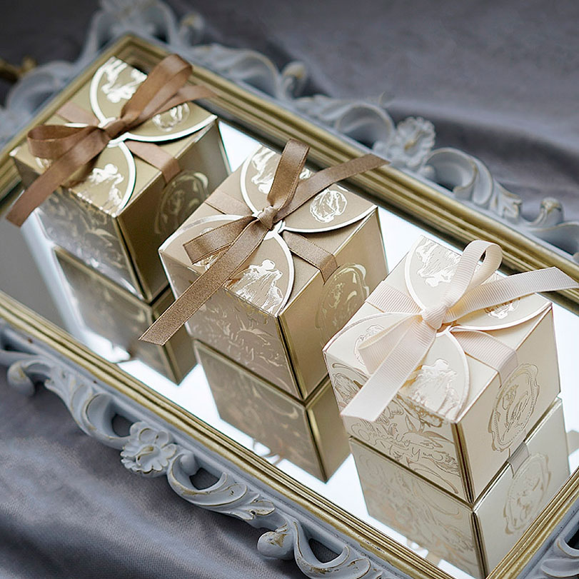 กล่องของขวัญกระดาษสี่เหลี่ยมพร - Wedding Favor Box บทวิจารณ์และราคา
