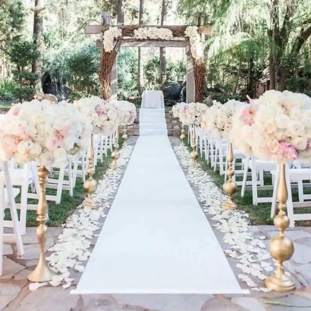 พรมปูทางเดินงานแต่งงานแบบหรูหร - Aisle Runner White บทวิจารณ์และราคา